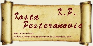 Kosta Pešteranović vizit kartica